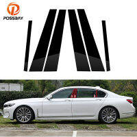 รถหน้าต่างเสาโพสต์ประตูจดจ้องปกสติกเกอร์สีดำอุปกรณ์เสริมสำหรับ BMW 7-Series F01 F02 2009 2010 2011 2012 2013 2014 2015