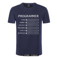 Computer Programmer Time Money Geek Nerd Funny T Shirt Men Short Sleeve Cotton Casual T-Shirts