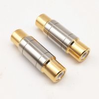 HVJ-2pcs/lot Dual Rca Connectors High Quality Rca Female To Female Jack Socket Straight Adapter Gold Plated Speaker Cable Extender