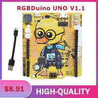 【❉HOT SALE❉】 fuchijin77 Rgbduino Uno V1.1บอร์ดคุณภาพสูงหลอกใช้ Ch340c Atmega328p ไมโคร Usb Vs Arduino Uno สำหรับราสเบอร์รี่ Pi 3b/4b