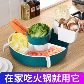 Hotpot Platter Rotating Frame Hot Pot Basket Multifunctional Rotating Large Hot  Pot Drain Basket Fruit Vegetable Cleaning Basket