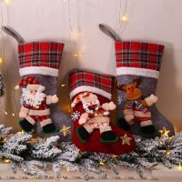Christmas Stocking Large Xmas Gift Bags Fireplace Decoration Socks New Year Candy Holder Christmas Decor for Home Tree Ornaments Socks Tights