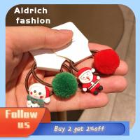 ALDRICH FASHION 2PCS เด็ก เครื่องประดับผม คริสต์มาส ที่ใส่ผมหางม้า วงผม เชือกผม ยางรัด การ์ตูน