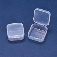 18Pcs Small Boxes Square Transparent Plastic Jewelry Storage Case Finishing Container Packaging Storage Box for Earrings Rings