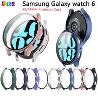 UIENIE Protective Case Glass For Samsung Galaxy Watch 6 40MM 44MM Plated All-Around Screen Protector Shell Bumper Cover Accessor