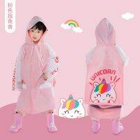 Childrens Raincoat with Schoolbag Cute Cartoon Kids Boy Girl Kindergarten Windproof Split Poncho Coat Overall Long Rainsuit