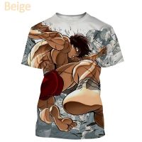 2023 In stock Hot Sale Anime Comic Baki The Grappler 3D Printed T-Shirt  Hip Hop Casual Streetwear Men，Contact the seller to personalize the name and logo