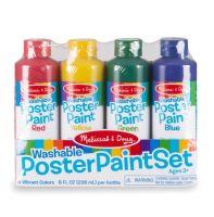 [4สีx236มล.] รุ่น 4127 สีโปสเตอร์ขวดใหญ่ Melissa &amp; Doug Washable Poster Paint Set  รีวิวดีใน Amazon USA non-toxic washable ล้างออกได้ มาลิซ่า 4-10 ขวบ