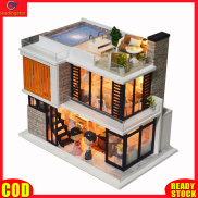 LeadingStar RC Authentic Diy Dollhouse Miniature Kit With LED Light