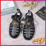 Dép dọ nam dép sandal đế cao su logo hổ vàng dép quai hậu quai da cao cấp