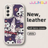 Jlingji เคสปลอกสำหรับ Samsung A34 A14 A54 5G เคสโทรศัพท์ลายดีไซน์ใหม่ Kuromi สุดซนนุ่มหนังเคสป้องกันกล้องฝาปิดด้านหลังเลนส์เต็มรูปแบบเคสกันกระแทก