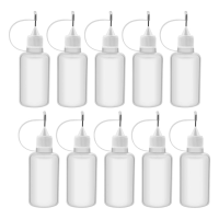 20Pcs 30Ml Plastic Squeezable Tip Applicator Bottle Refillable Dropper Bottles with Needle Tip Caps for Glue DIY