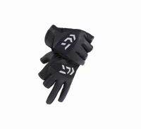 Winter Daiwa Fishing Gloves Black 3 Finger Cut Breathable Genuine Sheepskin Gloves Fishing Equipment