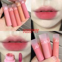 Matte Velvet Lip Glaze ลิปสติกลิปกลอสสีขาวธรรมชาติและง่ายต่อการทำสี