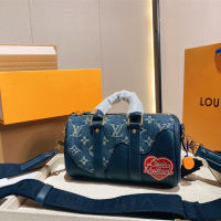 Joint Blue Denim หมอนกระเป๋าแฟชั่นแฟชั่นเดี่ยวบุคลิกภาพ Unisex ไหล่เดี่ยว Handheld Messenger Bag