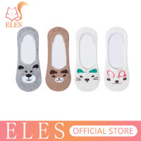 ELES ถุงเท้าข้อเท้าสัตว์การ์ตูนถุงเท้าที่มองไม่เห็น No Show Nonslip Breathable Cotton Low Cut Socks