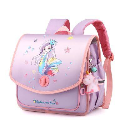 2022 New Kids Cartoon School Bag For Girls Primary Backpacks Grades 1-3 Primary Student Children Waterproof Hasp Schoolbag