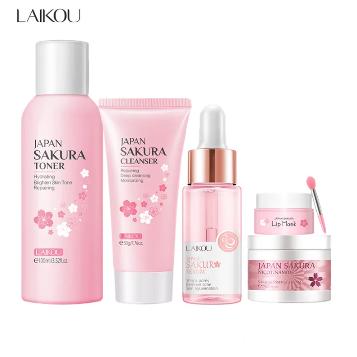 LAIKOU Sakura Whitening Skincare Set Cleansing Moisturizing ...