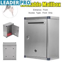 Outdoor Security Locking Mailbox Stainless Steel Mailbox Letter Box Silver Suggestion Box Newspaper Mail Letter Post Home