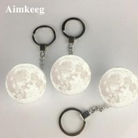 ❍❒ Portable 3D Print Moon Lamp Mini Keychain Decorative Lights Novelty Earth/Saturn/Football Night Lights for Women Children Gifts