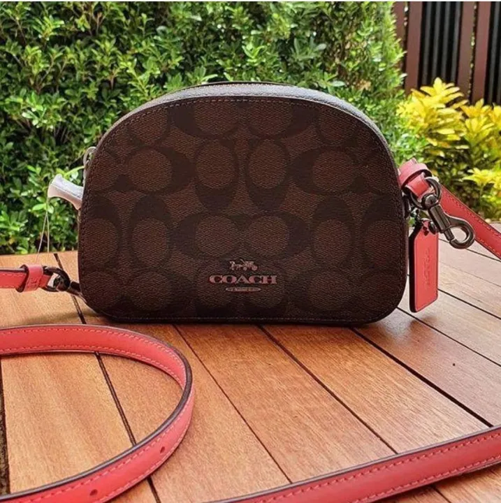 Original Coach Mini Serena Crossbody In Signature Canvas 2628 Brown
