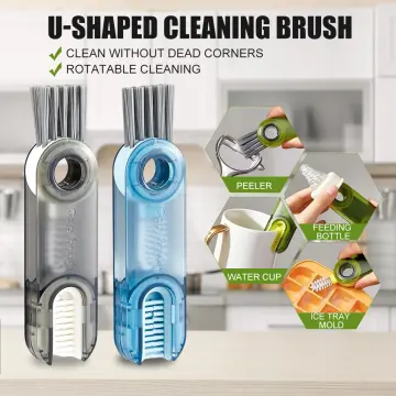 3 In 1 Bottle Gap Cleaner Brush Multifunctional U-Shaped Cup Mouth