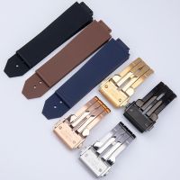 Suitable For Striped Rubber Watch Strap Chain Men Women Unisex Style Substitute hublot/Usage Fusion Genuine Leather 15 x 23mm