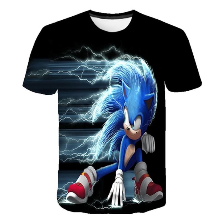 เสื้อยืดแขนสั้นพิมพ์ลายการ์ตูน-robloxing-sonic-3-มิติฤดูร้อนสําหรับเด็ก