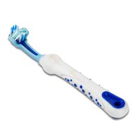 แปรงสีฟันสุนัข Kanimal แปรงสีฟันแมว แปรงสีฟันสัตว์เลี้ยง แปรงฟัน 3 ด้าน พร้อมที่แปรงลิ้น สำหรับสุนัขและแมว ขนาด 17x2.5 ซม.Pet 3-Sided Toothbrush PetLuvly