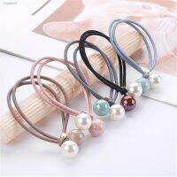 ❅ 5Pcs Mixed Random Color Fresh Lady Hair Rope Bow High Elastic Rubber Band Cute Pearl Hair Band Hair Accessories Headdress