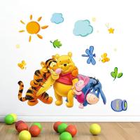 Cute Winnie the Pooh Bear Tiger wall stickers for kids room adesivo de parede Cartoon kindergarten Wall decal Nursery Room Decor Wall Stickers  Decals