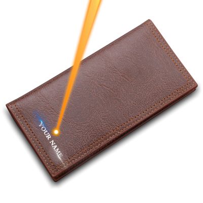 （Layor wallet）กระเป๋าสตางค์ผู้ชาย39; S,กระเป๋าสตางค์บางสลักชื่อกระเป๋าเงินแบบบางหนัง PU ยาวกระเป๋าเงินทรงคลัทช์ใส่เหรียญ X35C กระเป๋าใส่บัตรเครดิต