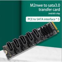 การ์ดเอ็กซ์แพนชันชิป JMB585สำหรับ M.2 MKey PCIe NVMe SSD ถึง5พอร์ต SATA III 6กิกะไบต์วินาที-อุปกรณ์เสริมการ์ดอะแดปเตอร์