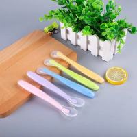 Baby Safe Silicone Feeding Spoon With Box Temperature Sensing Bendable Food Spoon Baby Training Utensils Baby Feeding Tableware Bowl Fork Spoon Sets