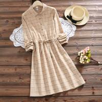 Mori Girl  Spring Autumn Women Dresses Stand Collar Elbise Long Sleeve Vintage Dress Polka Dot Printed Femininos Vestidos