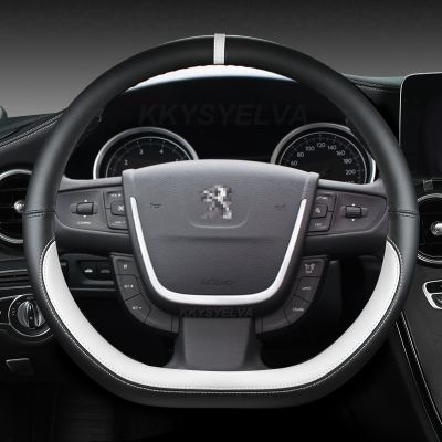 【YF】 For Peugeot 508 2011 2012-2017 2018 SW 2011-2018 Car Steering Wheel Cover Microfiber Leather D Shape Auto Accessories