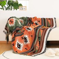 [High-end blanket] ผ้าห่มบริเวณข้างเตียงในห้องถักแบบผ้าคลุมโซฟาสำหรับตกแต่งพรมบ้านผ้าห่มปิกนิกตั้งแคมป์โบโฮแบบผ้าคลุมโซฟา/เตียง/ปูพื้น