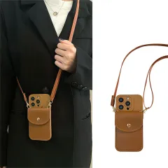 Stylish Crossbody Lanyard Leather Necklace Love Bracket Rotates 360 °  Plating Phone Case For Iphone 14 13 12 11 Pro Max Ipnone X Xs - Soft &  Protection - Temu