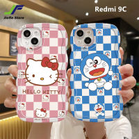 JieFie ใหม่ Hellokitty เคสโทรศัพท์รูปการ์ตูนสำหรับ Redmi 9C น่ารักโดราเอมอนขอบลอน TPU กันกระแทกที่ทันสมัย