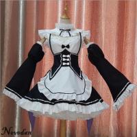 ♛ Ram And Rem Cosplay Re:zero Kara Hajimeru Isekai Seikatsu Re Life In a Different World Kawaii Sisters Costume Maid Servant Dress