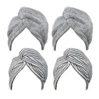 4 Pack Microfiber Hair Towel Wrap for Women Super Absorbent Hair Drying Towels with Button Quick Dry Hair Turban