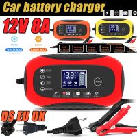 ZZOOI 12V 8A Car Battery Charger Intelligent Fast Charging Pulse Repair Type Full Auto-Stop Dual-Mode Lead Acid for Motorcycle Truck