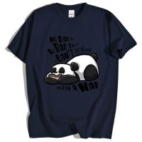 I sleep Cartoons Panda T-Shirt  new Cute Print mens short sleeve t shirt dark blue