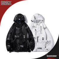 Suikone แจ็คเก็ตกันแดดมีฮู้ดสำหรับผู้ชาย,เสื้อป้องกันรังสียูวีเสื้อคาร์ดิแกนแบบมีซิปหลวมสไตล์อินเทรนด์