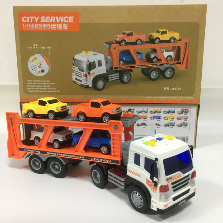 CAR TOYS Orange Container Truck Lorry, vehicle Friction Drive Kids Toys ...