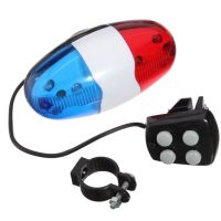 ❦ Multi-purpose Bicycle 6 Flashing LED 4 Sounds Police Siren Trumpet Horn Bell Bike Rear Light Warning