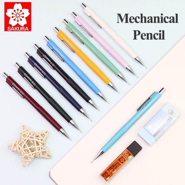 sakura-0-3-0-5-0-7-0-9mm-macaron-color-mechanical-pencil-anti-breaking-lead-mechanical-pencil-write-painting-xs-123-125-127-129