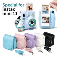 สำหรับ Fuji Instax Mini11เคสหนัง PU กระเป๋าเคสกันกระแทกฝาพับสำเร็จรูปพร้อม Mini11 Instax ฟูจิสายคล้องไหล่สำหรับ