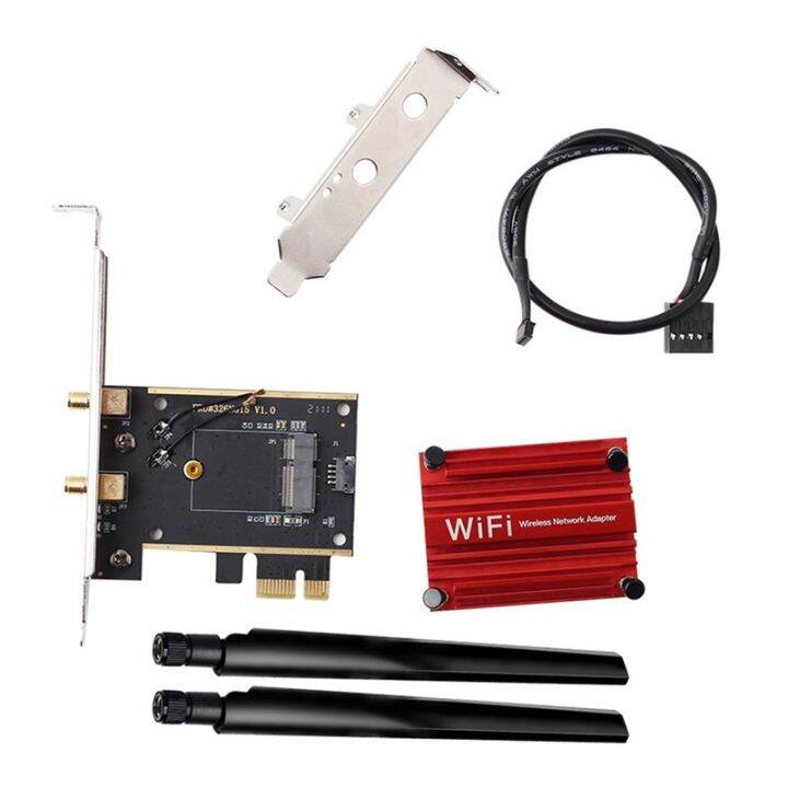 m-2-to-pcie-wifi-wireless-adapter-converter-ngff-m-2-wifi-bluetooth-card-with-2x-antenna-for-ax210-ax200-9260-8265