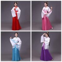 WENXE ชุดกระโปรงจีนแบบฮั่นฝูชุดเจ้าหญิงจีนโบราณชุดจีนโบราณสีปักลายดอกไม้